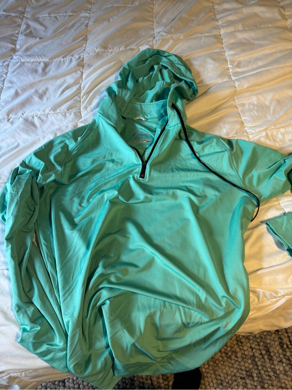 Men's Hooded Quarter-Zip Pullover Sweater - Mint Green